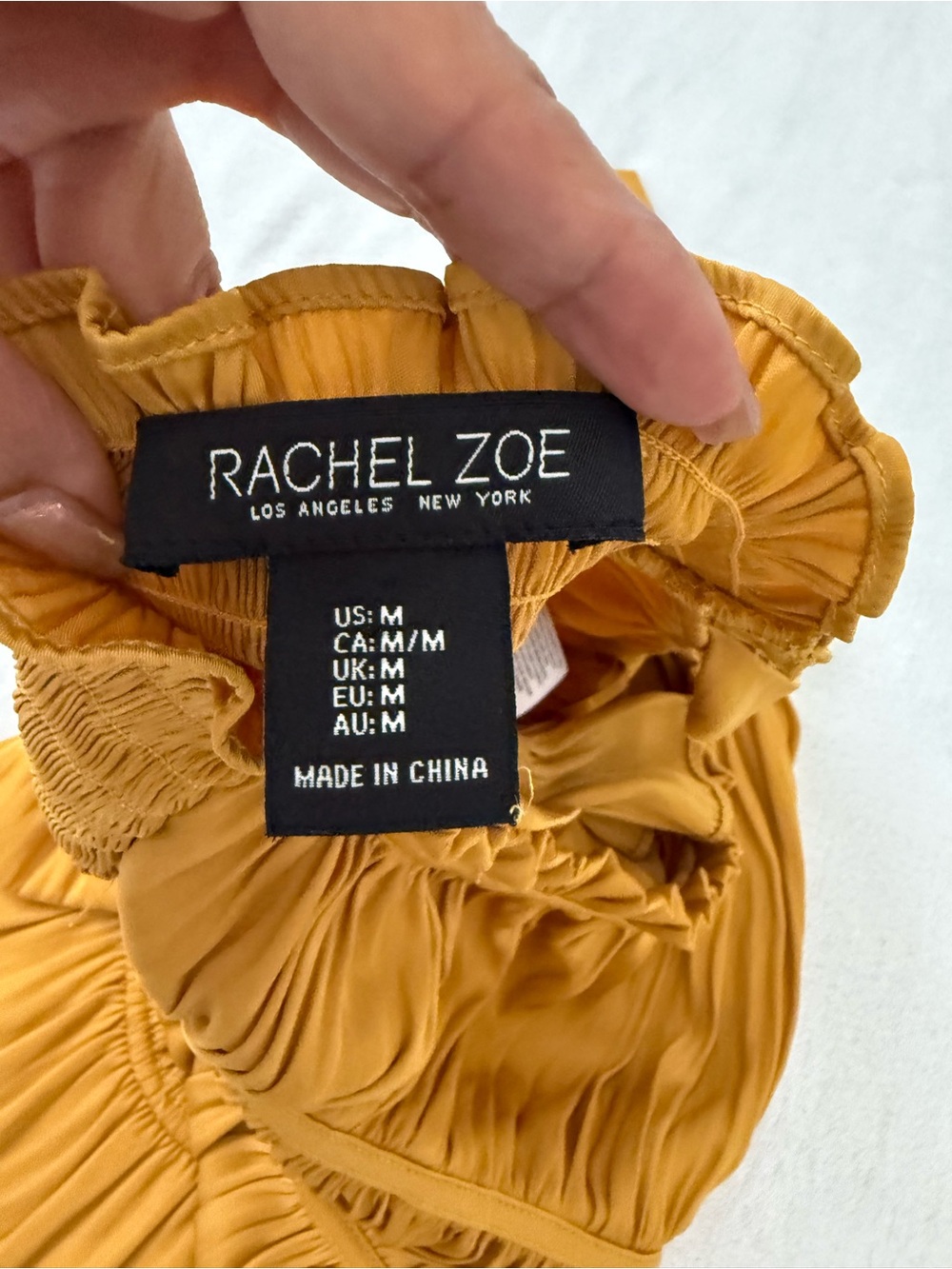 Rachel Zoe 2 Piece Mustard Pleated Skirt Set Tie Strap Boho Size M - Picture 7 of 10